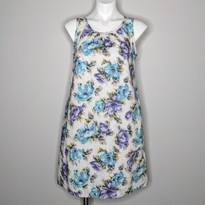 ✨3/$15 Lands' End white blue purple floral dress 8P